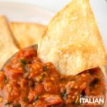 air fryer tortilla chips in salsa