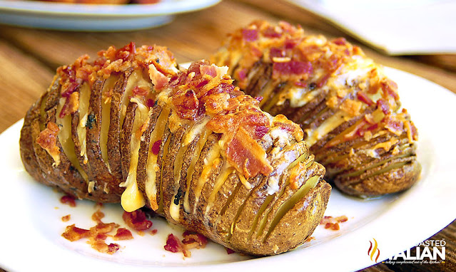 crispy bacon hasselback potatoes