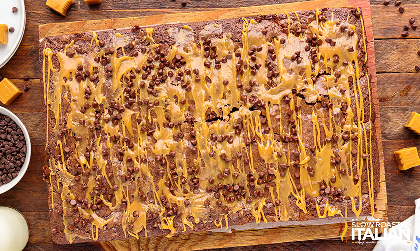 caramel fudge brownies, before baking