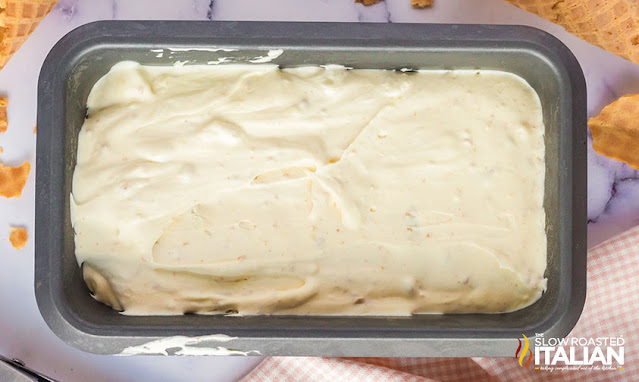 homemade no churn ice cream in loaf pan