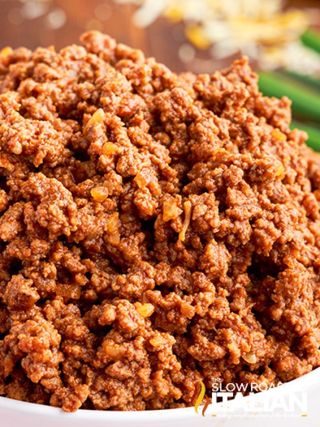 taco meat close up