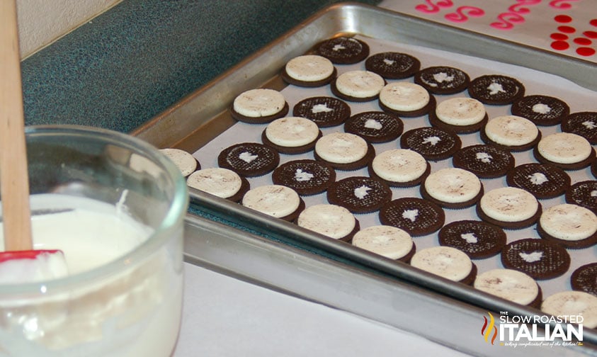 cookie pop ingredients on sheet pan