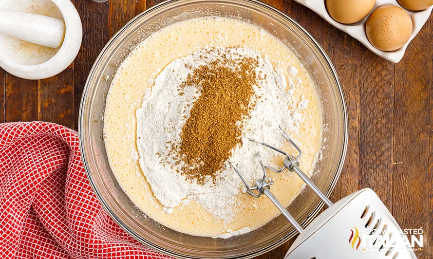 mixing italian waffle cookies batter