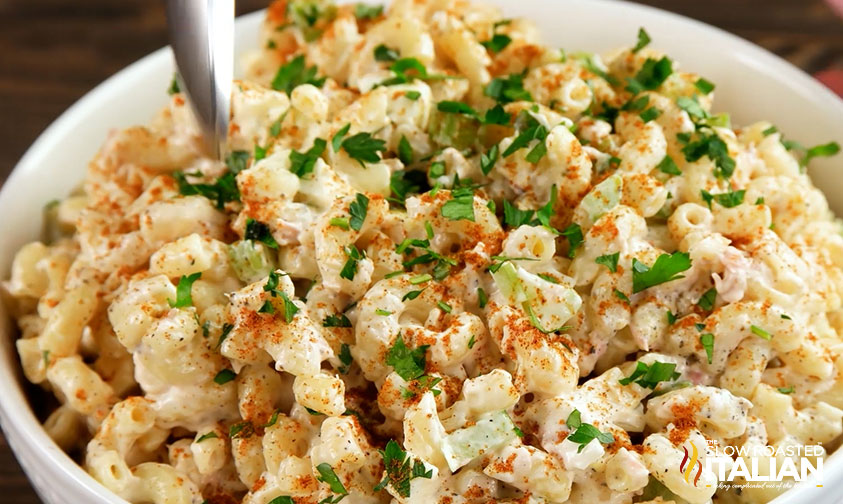 classic pasta salad -closeup