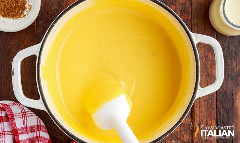nacho cheese sauce in a large pot