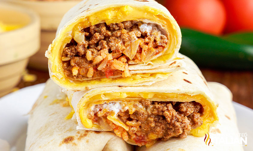 closeup of taco bell quesarito