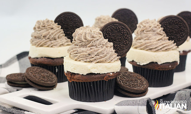 oreo cookie cupcakes on table