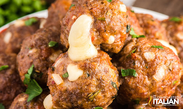stuffed meatballs closeup