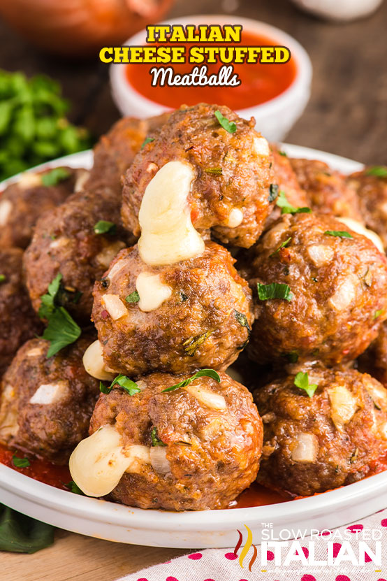 italian cheese stuffed meatballs