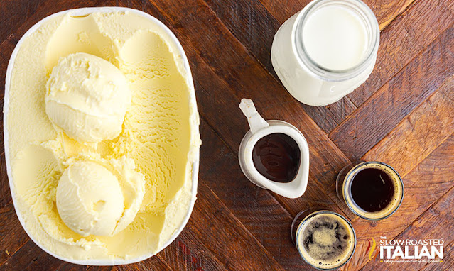 overhead: jamocha shake ingredients: ice cream coffee, milk, chocolate syrup