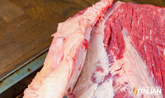 trimming fat from uncooked beef
