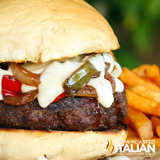 gourmet cheesesteak burger