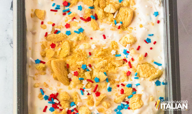 frozen patriotic dessert close up