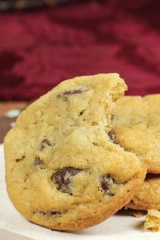 classic chocolate chip cookie with bite taken