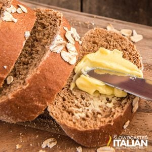 slices of brown bread with creamy butter