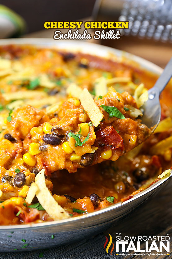 Cheesy Chicken Enchilada Skillet