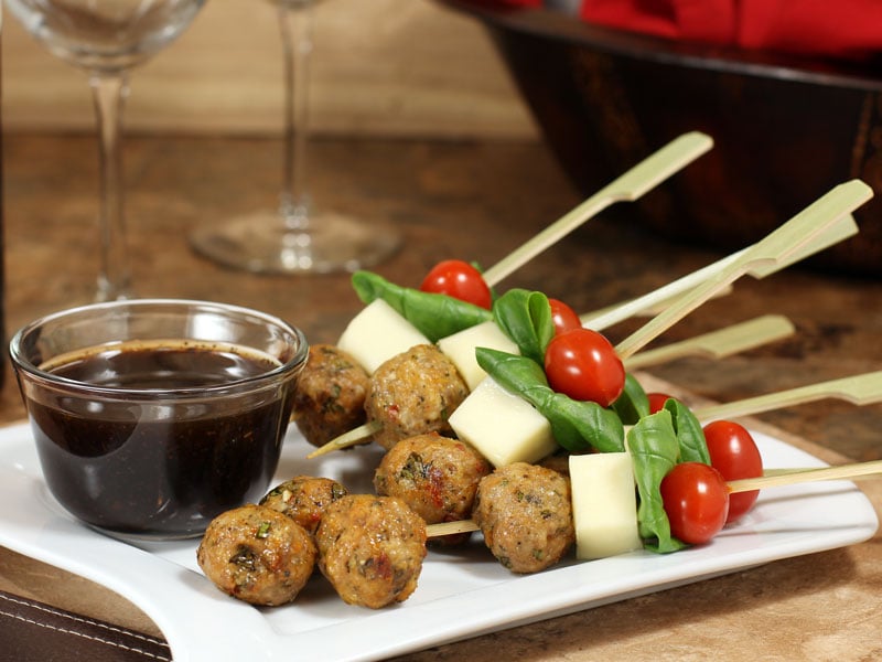 Cheesy Sun-dried Tomato Meatball Poppers
