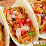 pulled pork tacos, close up