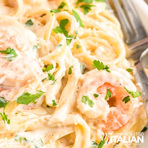 Easy Creamy Garlic Shrimp Pasta Parmesan Recipe