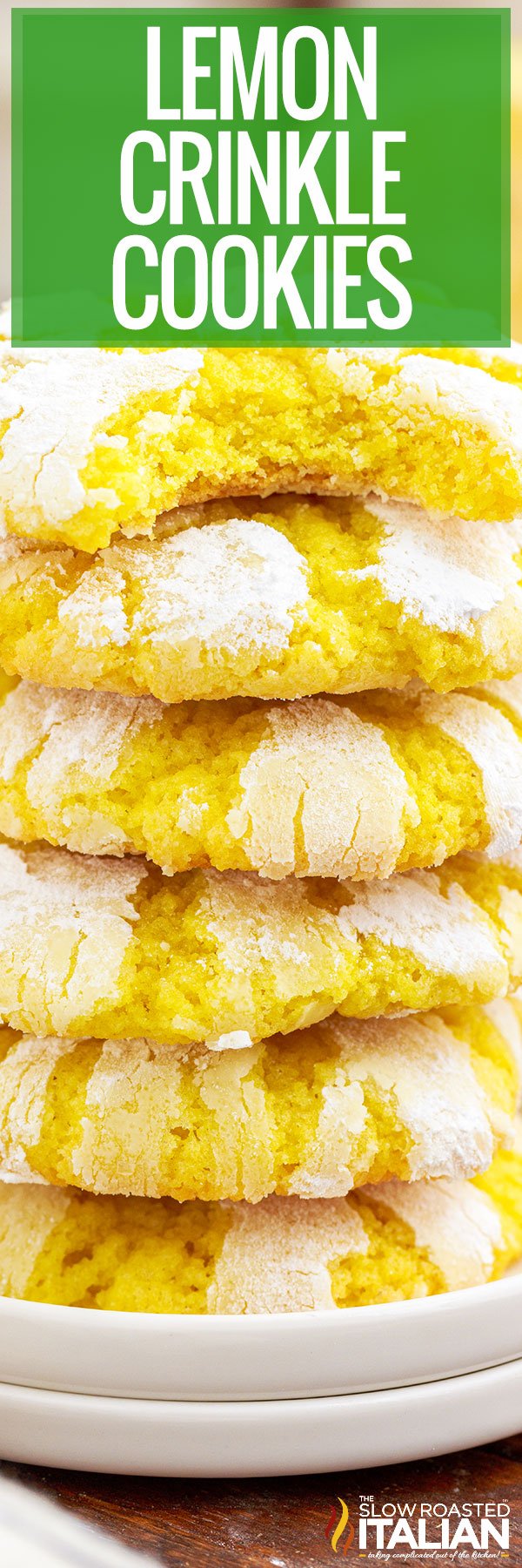 titled collage for lemon crinkle cookies recipe
