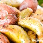 baked fingerling potatoes, close up