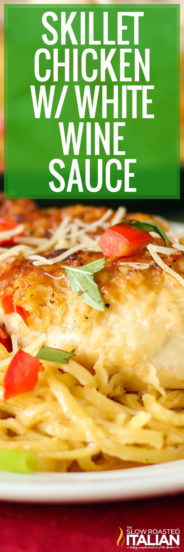 titled image (and shown): skillet chicken with white wine sauce