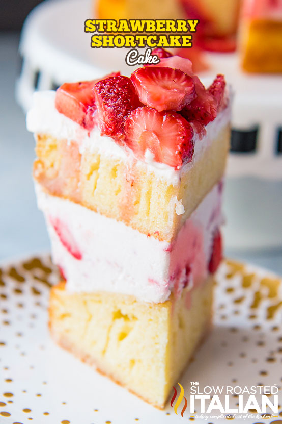 titled (shown on plate) strawberry shortcake cake