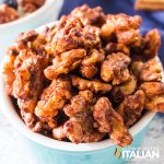 oven toasted walnuts in small dish