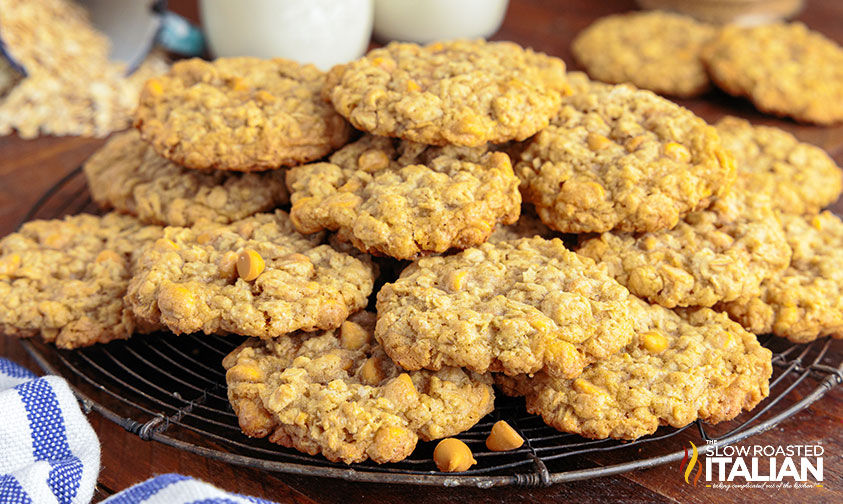 platter of oatmeal butterscotch cookies