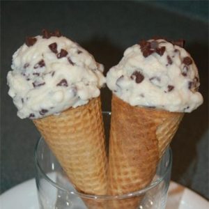 two cannoli ice cream cones