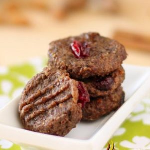 cranberry banana cake bites on white plate