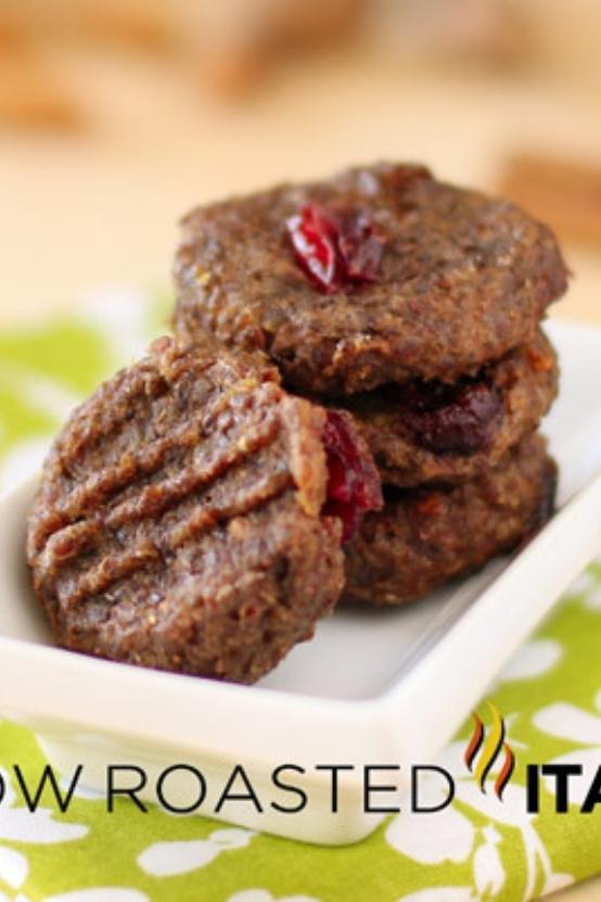 cranberry banana cookies on white plate