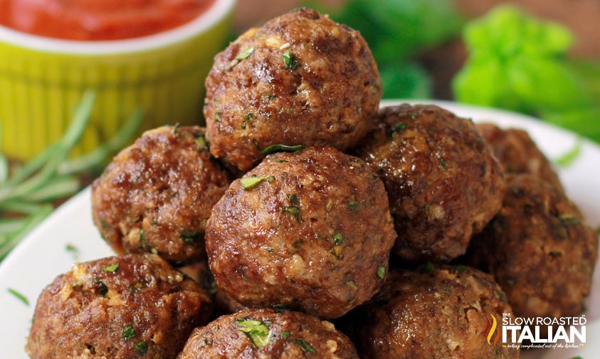 meatball appetizers in bowl