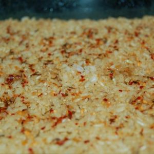 closeup of spicy brown rice