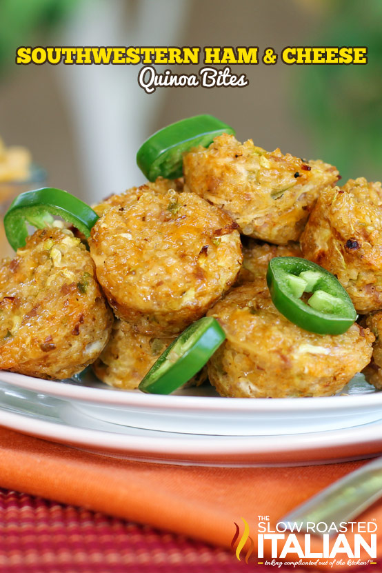 Southwestern Ham and Cheese Quinoa Bites