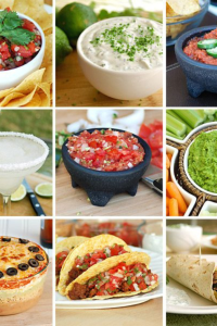 7 Layer Sausage Mexican Bean Dip and Cinco de Mayo Round Up collage