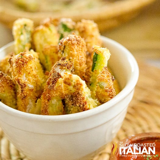 bowl of air fryer zucchini fries