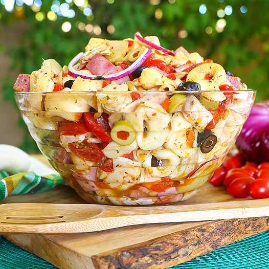 bwol of antipasto pasta salad