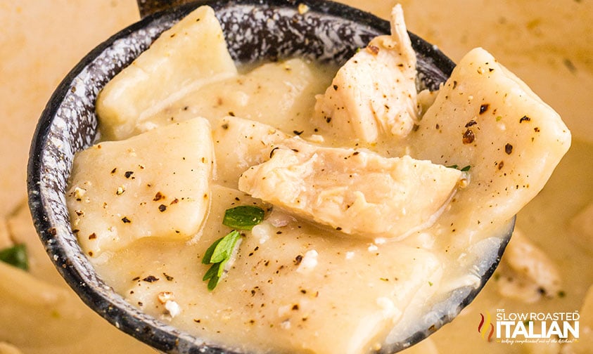 cracker barrel chicken and dumplings close up