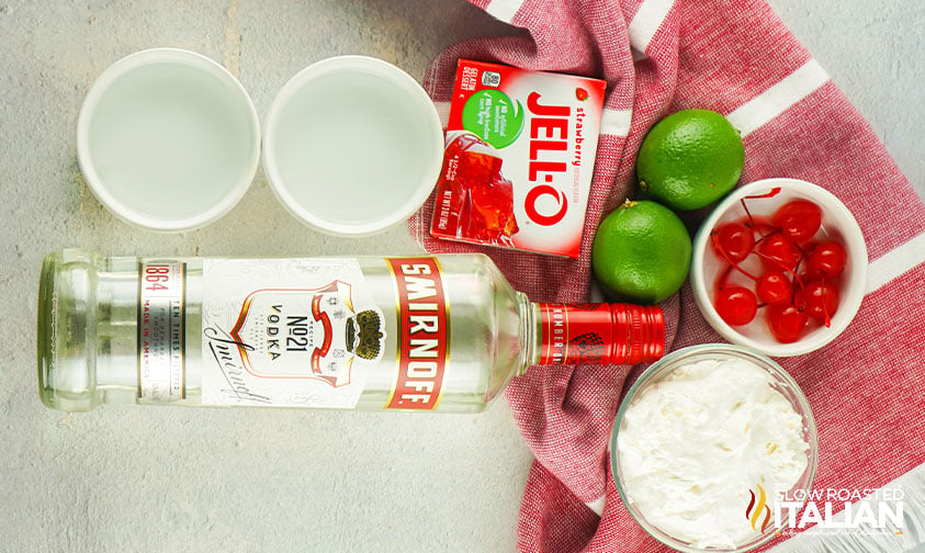 ingredients for dirty shirley jello shots recipe