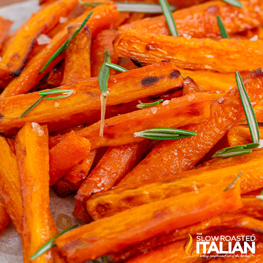 air fryer carrots close up