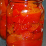 roasted red peppers in jar