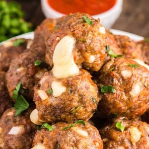 Italian Cheese Stuffed Meatballs