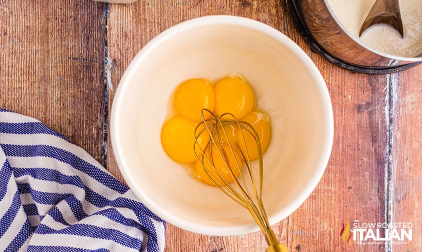 eggs in a bowl ready to be whisked