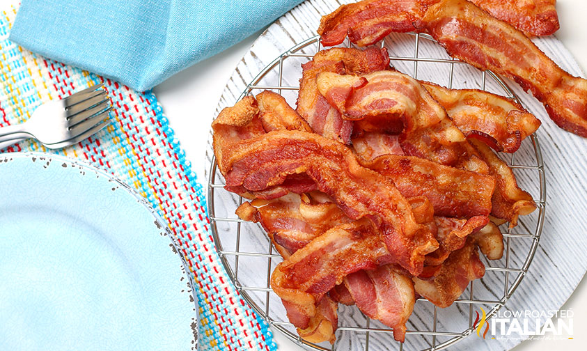air fryer bacon on plate