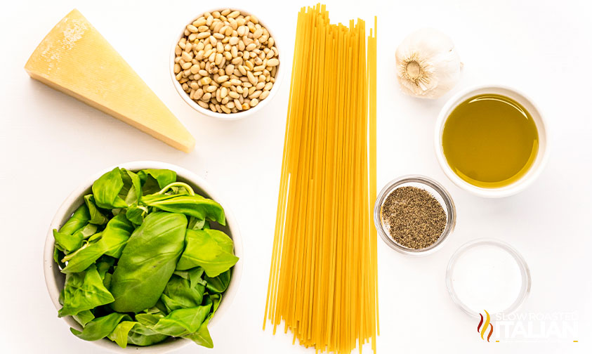 ingredients for pesto pasta recipe