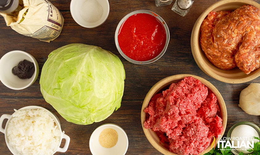ingredients for crockpot cabbage rolls