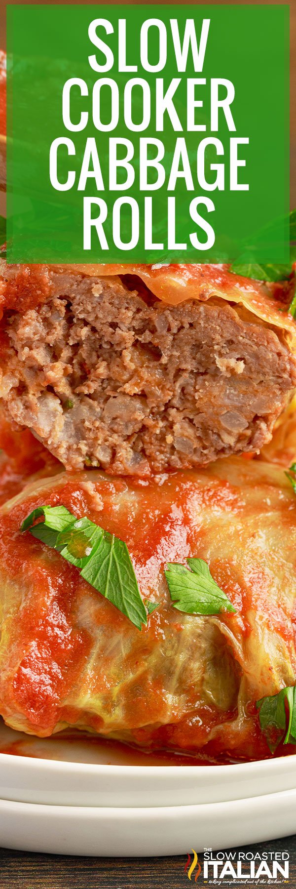 titled collage for slow cooker cabbage rolls recipe