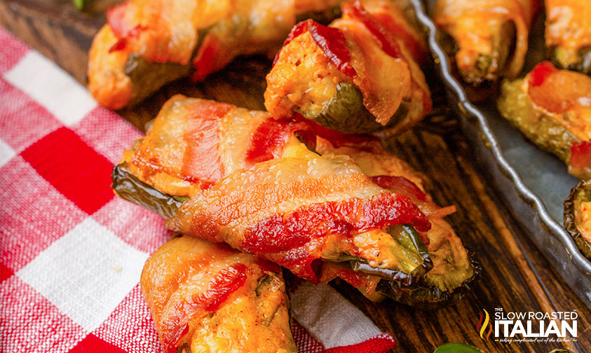 smoked jalapeno poppers on table