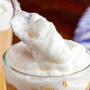 vanilla sweet cream cold foam on spoon